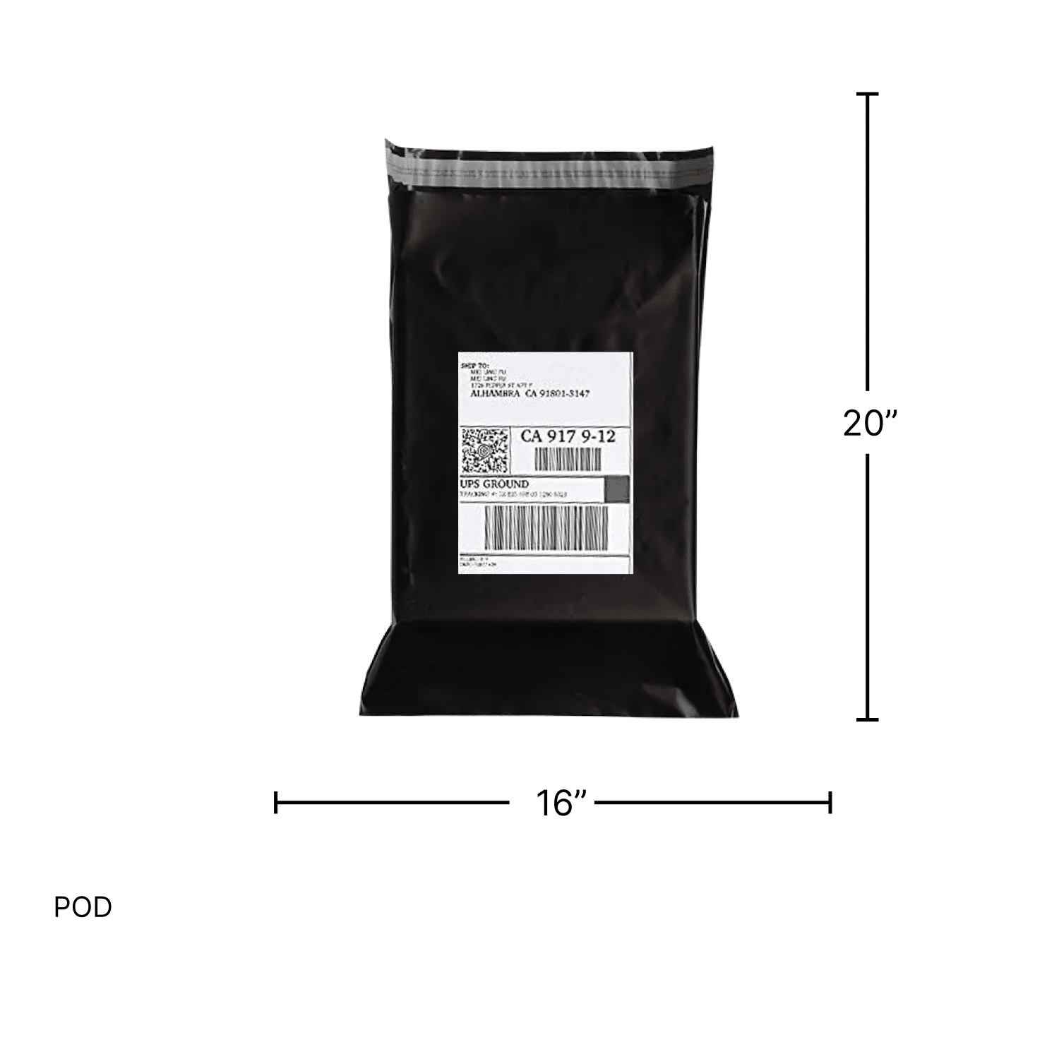 16x20 inch Black Tamper Proof Courier Covers With Pocket