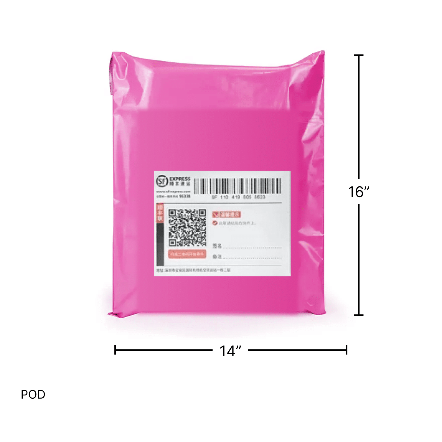 14×16 inches Secure Temper Proof Pink Courier Bag With POD