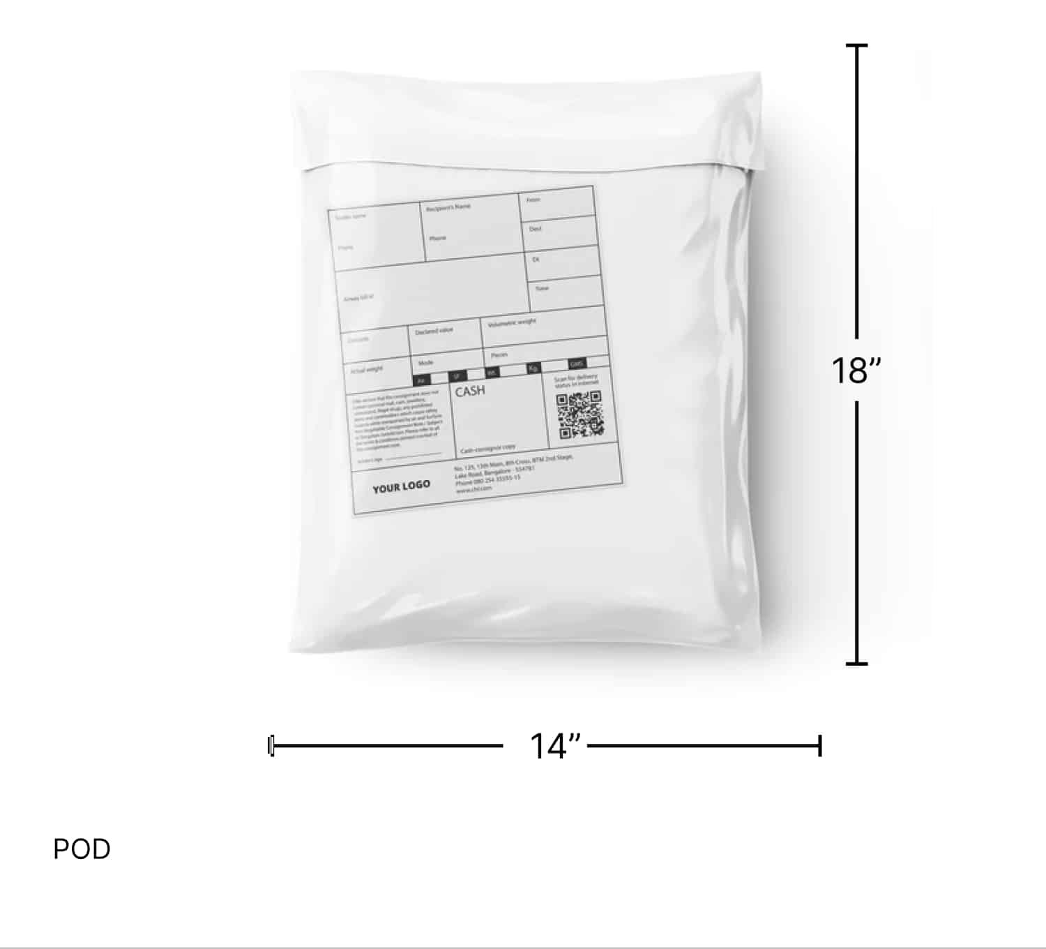 14x18 inches Secure Temper Proof Courier Bag With POD