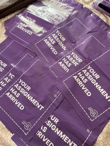 Custom Printed Purple Courier Bags – 60 micron photo review