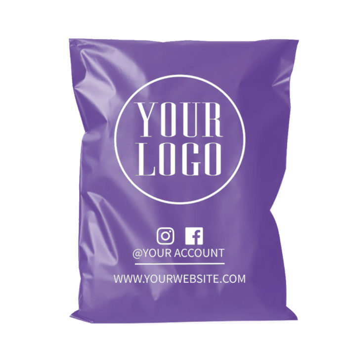 Custom Printed Purple Courier Bags – 60 micron